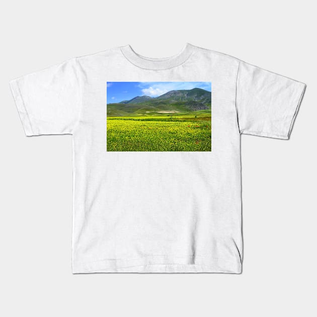 Flowering in Pian Grande Kids T-Shirt by annalisa56